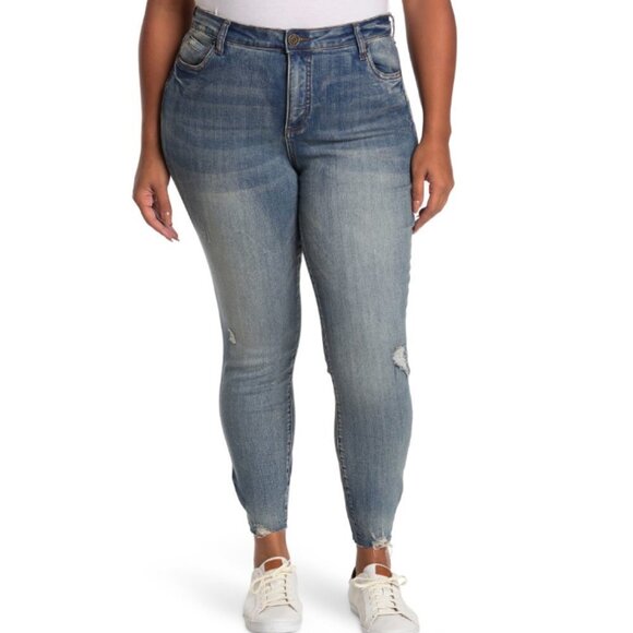 Kut from the Kloth Carlo Ankle Skinny Jeans Distressed - Picture 2 of 12